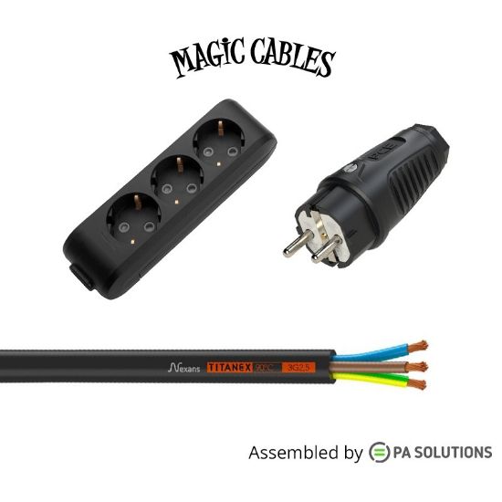 Picture of Magic Cables Power - Schuko M - 3way Outlet F 5m
