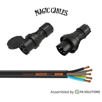 Picture of Magic Cables Power CEE Black 5x125A M/F 1m