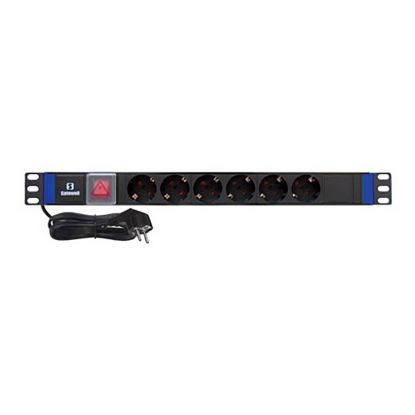 Εικόνα της Safewell Πολυπριζο Rack 19'' 1U 6 Θεσεων με Διακοπτη 4000W 16A