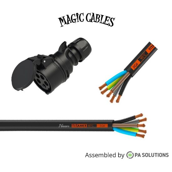 Εικόνα της Magic Cables Power - CEE Black 5x32A F - Free End 2m