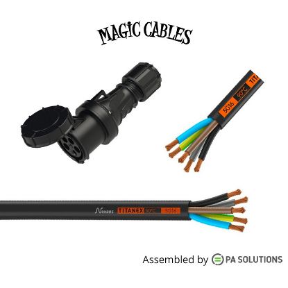 Εικόνα της Magic Cables Power - CEE Black 5x63A F - Free End 2m