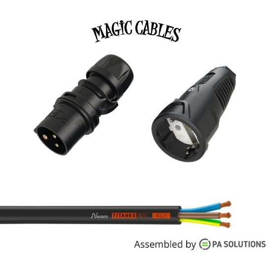 Εικόνα της Magic Cables Power - Schuko F - CEE Black 3x16A M 0,3m