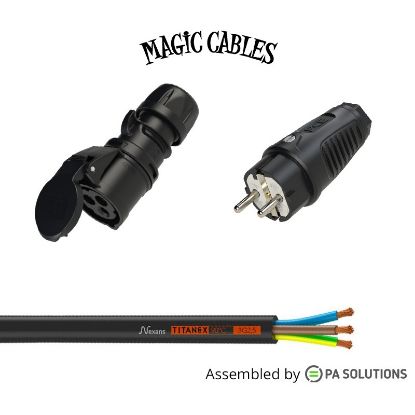 Εικόνα της Magic Cables Power - CEE Black 3x16A F - Schuko M 0,3m