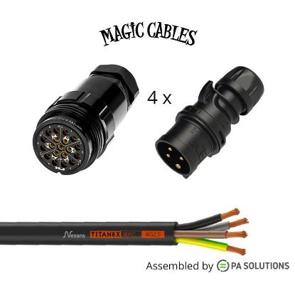 Picture of Magic Cables Spider - Socapex F - CEE Black 4x16A M 1m
