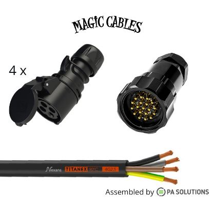Εικόνα της Magic Cables Spider - Socapex M - CEE Black 4x16A F 2m