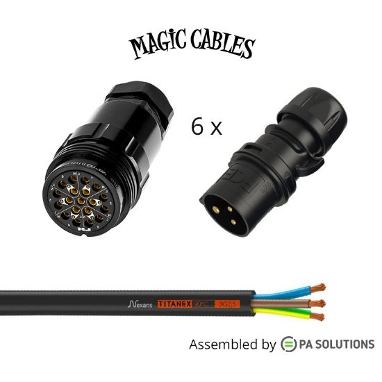 Εικόνα της Magic Cables Spider - Socapex F - CEE Black 3x16A M 1m
