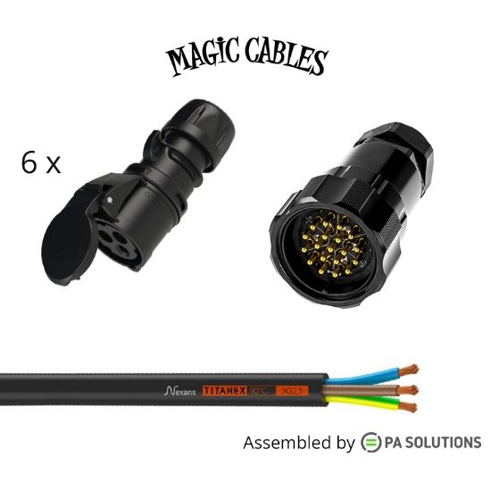 Εικόνα της Magic Cables Spider - Socapex M - CEE Black 3x16A F 1,5m