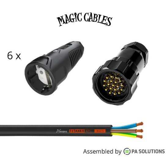 Εικόνα της Magic Cables Spider - Socapex M - Schuko F 1m