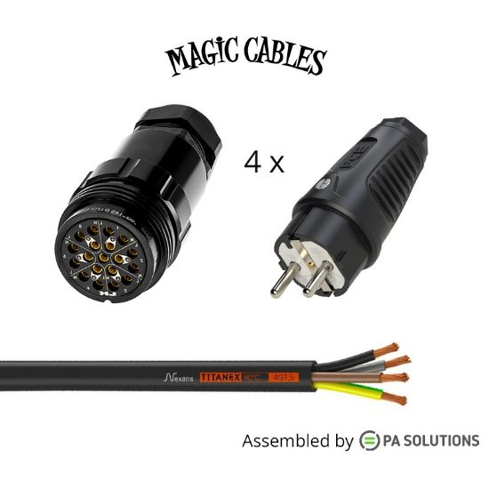 Εικόνα της Magic Cables Spider - Socapex F - CEE Black 4x16A M 1m