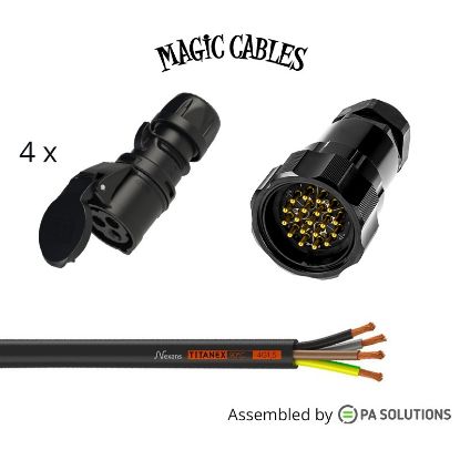 Picture of Magic Cables Spider - Socapex M - CEE Black 4x16A F 1m